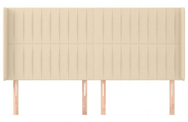 VidaXL krémszínű szövet fejtámla szárnyakkal 203x16x118/128 cm