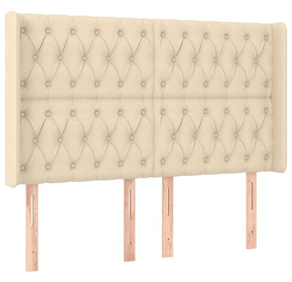 VidaXL krémszínű szövet LED-es fejtámla 147x16x118/128 cm