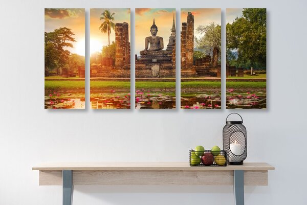 5-részes kép Buddha szobor a Sukhothai parkban