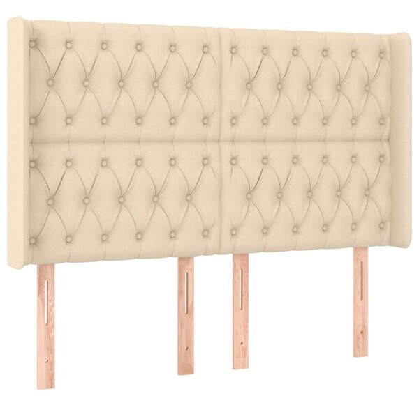 VidaXL krémszínű szövet LED-es fejtámla 147x16x118/128 cm