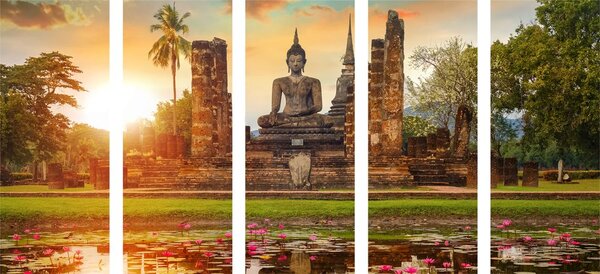 5-részes kép Buddha szobor a Sukhothai parkban