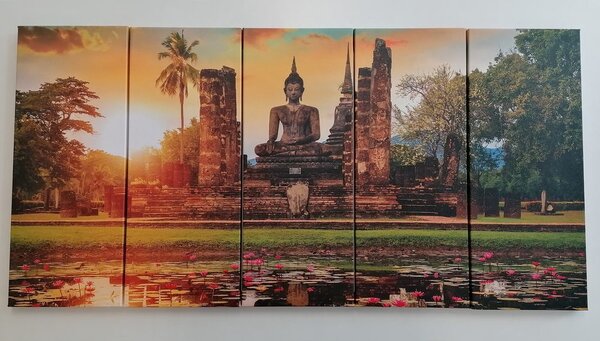 5-részes kép Buddha szobor a Sukhothai parkban
