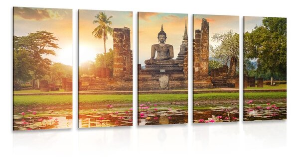 5-részes kép Buddha szobor a Sukhothai parkban
