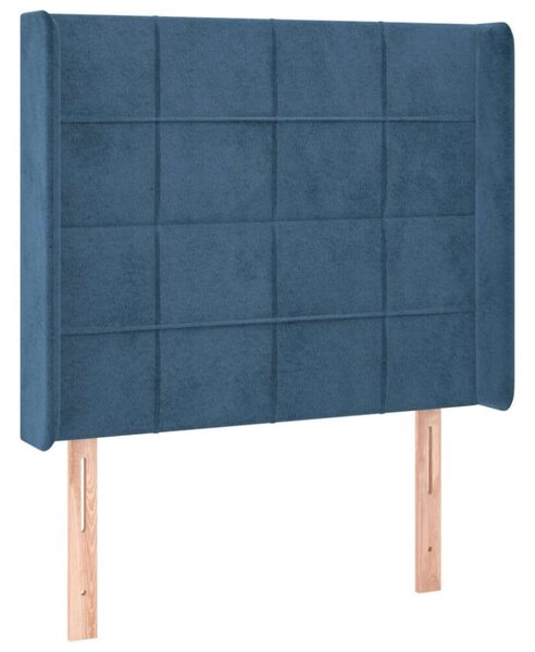 VidaXL sötétkék bársony LED-es fejtámla 93x16x118/128 cm