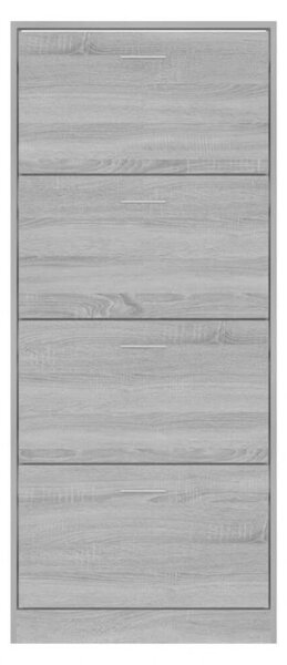 VidaXL szürke sonoma színű szerelt fa cipősszekrény 63x24x147 cm
