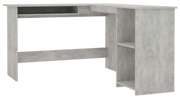 VidaXL L-alakú Sarok Íróasztal - Betonszürke - 120x140x75 cm