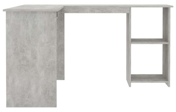 VidaXL L-alakú Sarok Íróasztal - Betonszürke - 120x140x75 cm