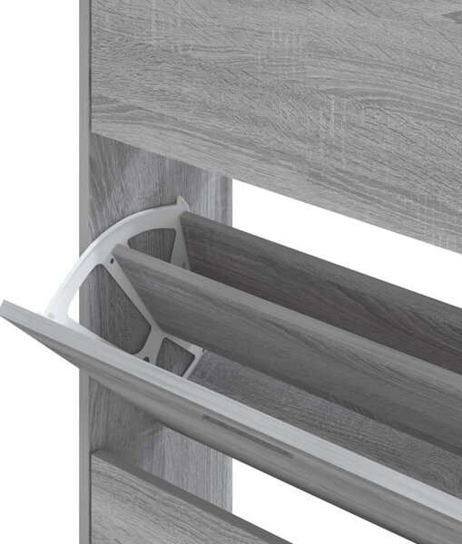 VidaXL szürke sonoma színű szerelt fa cipősszekrény 63x24x147 cm