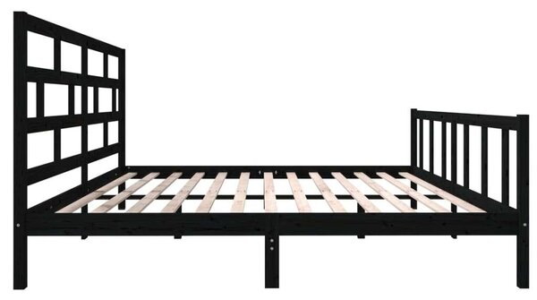 VidaXL fekete tömör fenyőfa ágykeret 200 x 200 cm