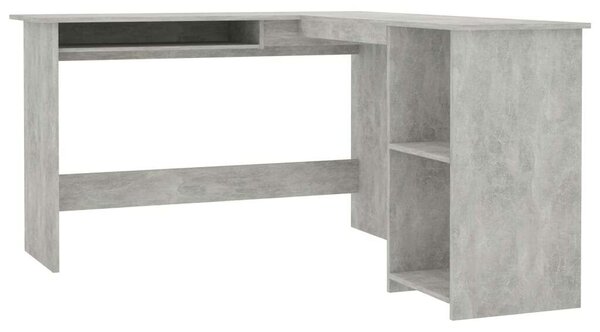 VidaXL L-alakú Sarok Íróasztal - Betonszürke - 120x140x75 cm
