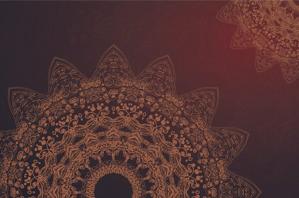 Tapéta modern mandala elemek a barna árnyalataiban