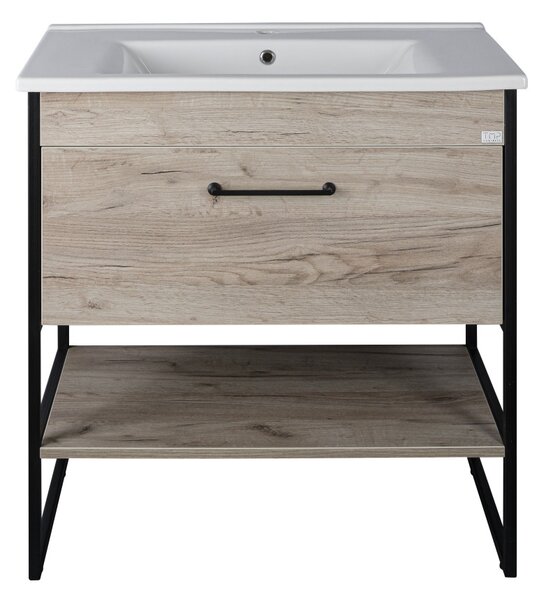 TMP IRON 85 álló fürdőszobabútor - Sanovit ATRIA 9085 porcelán mosdóval - 85 x 45,5cm