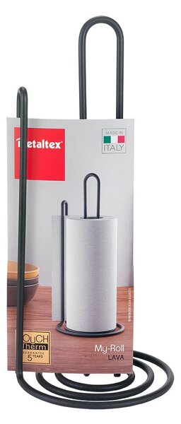 My Roll Lava fekete papírtörlő tartó - Metaltex