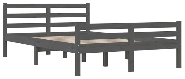 VidaXL Tömörfa Ágykeret - Szürke - 120x200 cm