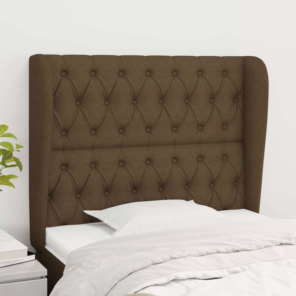 VidaXL Fejtámla - Szövet - Sötétbarna - 93x23x118/128cm