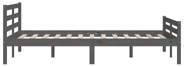 VidaXL Tömörfa Ágykeret - Szürke - 120x200 cm