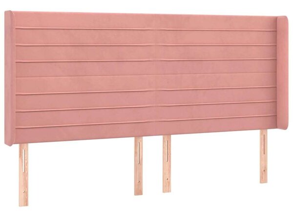 VidaXL Bársony Fejtámla - Rózsaszín - 163x16x118/128 cm