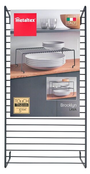Brooklyn Lava fekete kiegészítő konyhai polc - Metaltex