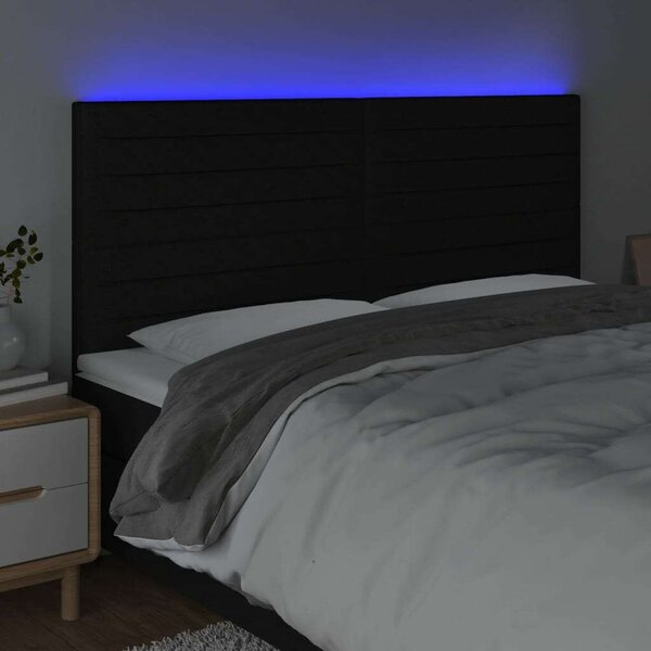 VidaXL LED-es Fejtámla - Fekete Szövet - 200x128 cm
