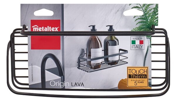 Origin Lava fekete fürdőszobai polc - Metaltex