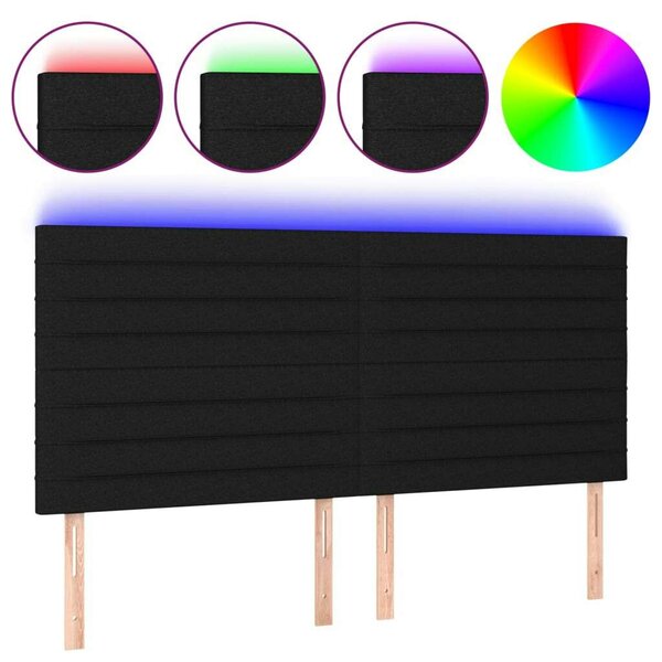 VidaXL LED-es Fejtámla - Fekete Szövet - 200x128 cm