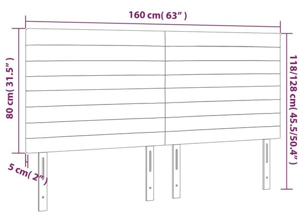 VidaXL LED Fejtámla - Fekete Szövet - 160cm