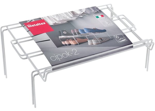 Cipok 2 db rozsdamentes acél fehér cipőtartó - Metaltex