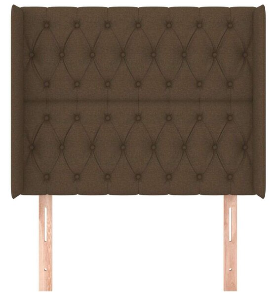 VidaXL Fejtámla Szárnyakkal - Sötétbarna Szövet - 103x16x118/128cm
