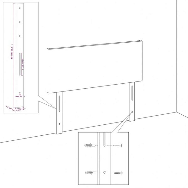 VidaXL Fejtámla - Szövet - Szárnyakkal - 203cm