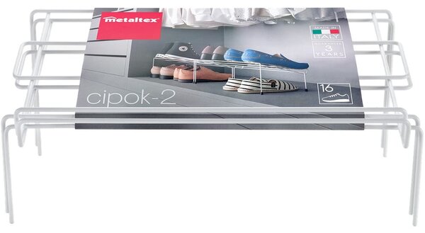 Cipok 2 db rozsdamentes acél fehér cipőtartó - Metaltex