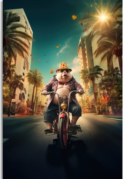 Kép malac mopeden Las Vegas utcáin