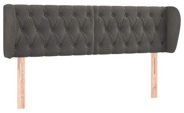 VidaXL Bársony Ágyfejtámla - Sötétszürke - 163cm
