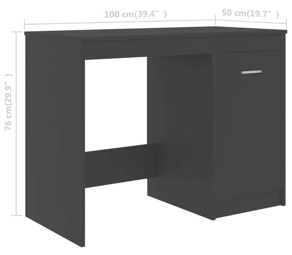 VidaXL Fekete Íróasztal - 100x50x76 cm