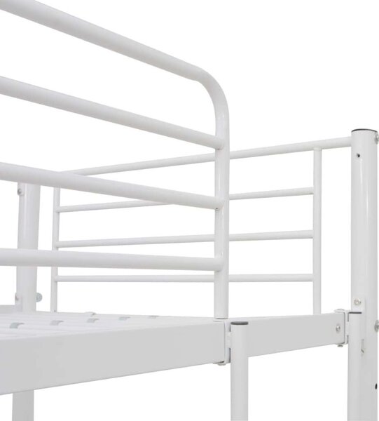 VidaXL fehér fém emeletes ágykeret asztallal 90 x 200 cm