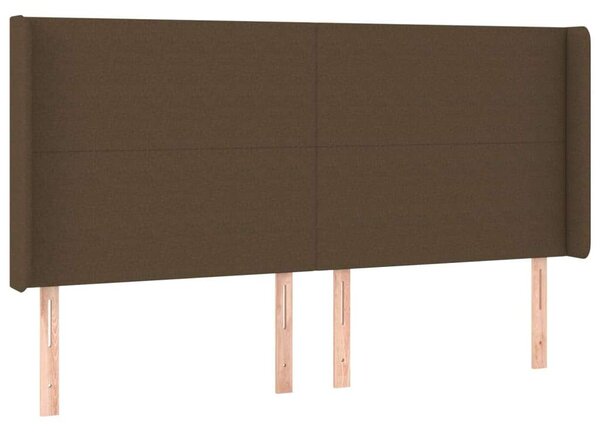 VidaXL LED Fejtámla - Sötétbarna Szövet - 203cm