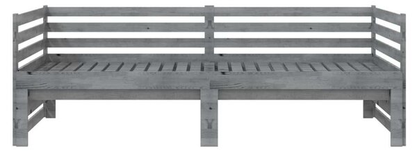 VidaXL szürke tömör fenyőfa kihúzható kanapéágy 2 x (90 x 200) cm