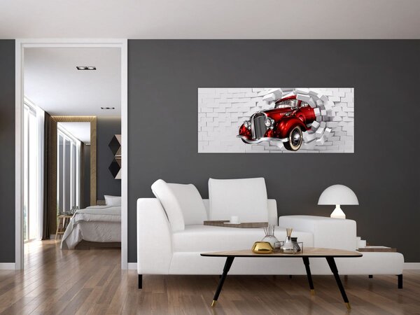Kép - Piros autó (120x50 cm)