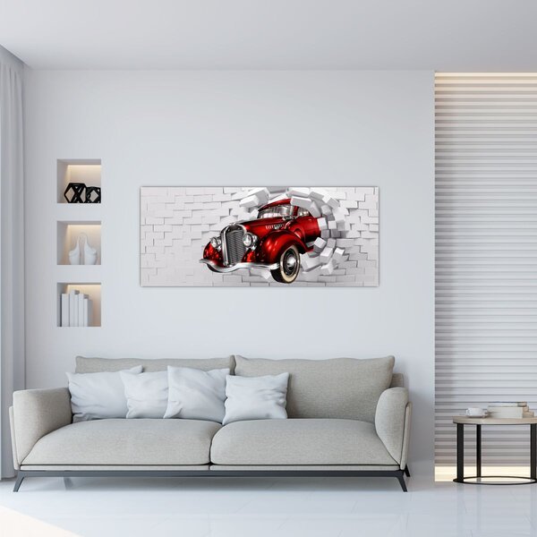 Kép - Piros autó (120x50 cm)