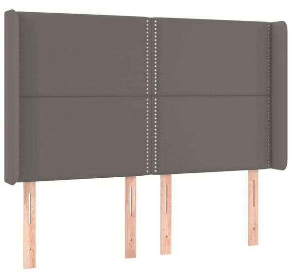 LED-es Ágyfejtámla - Szürke Műbőr - 147x128cm