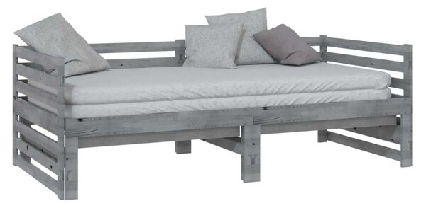 VidaXL szürke tömör fenyőfa kihúzható kanapéágy 2 x (90 x 200) cm