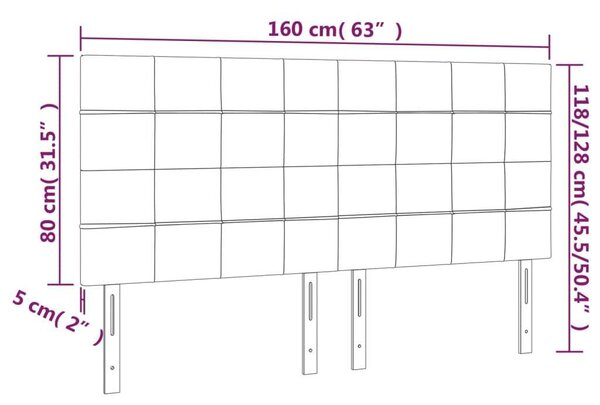 VidaXL Fejtámla - Szövet - Világosszürke - 4 db - 80x5x78/88cm