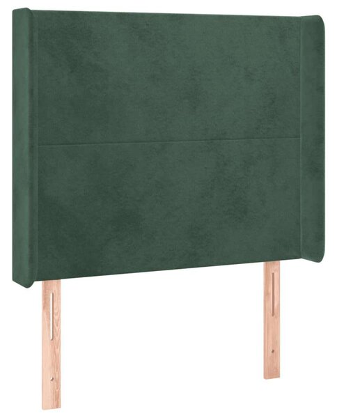 VidaXL sötétzöld bársony LED-es fejtámla 93x16x118/128 cm