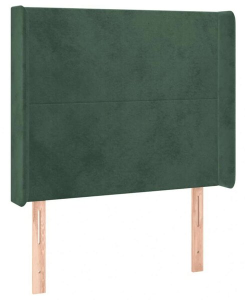 VidaXL sötétzöld bársony LED-es fejtámla 93x16x118/128 cm