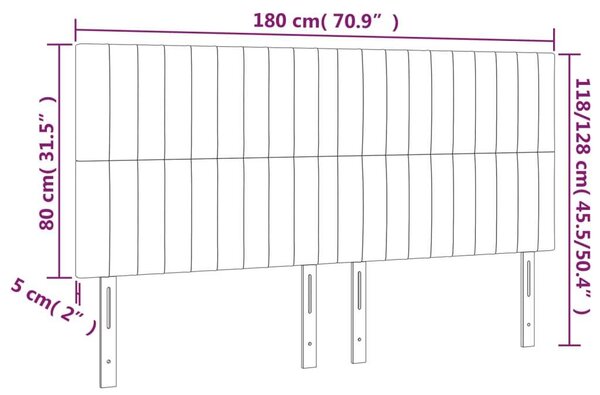 VidaXL sötétzöld bársony LED-es fejtámla 180x5x118/128 cm