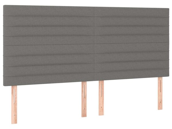 VidaXL 4 db sötétszürke szövet fejtámla 90x5x78/88 cm