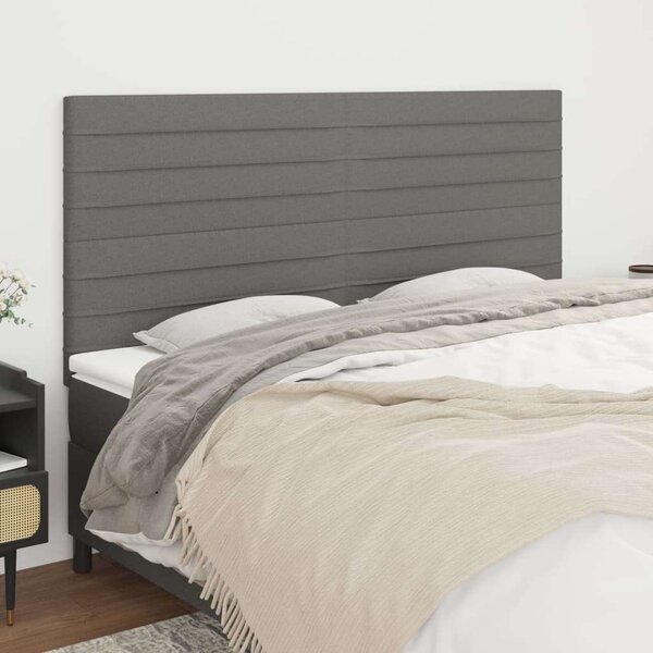 VidaXL 4 db sötétszürke szövet fejtámla 90x5x78/88 cm