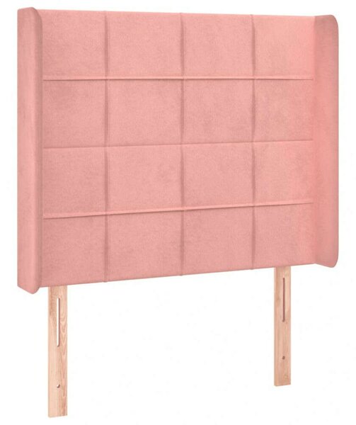 VidaXL LED-es Bársony Ágyfejtámla - Rózsaszín - 93x118/128cm