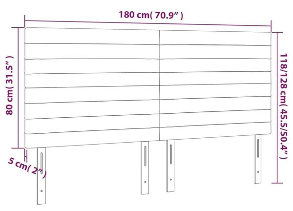 VidaXL 4 db sötétszürke szövet fejtámla 90x5x78/88 cm