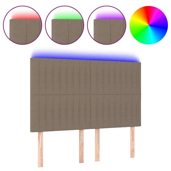VidaXL LED Ágyfejtámla - Szövet - 144x5x118/128cm