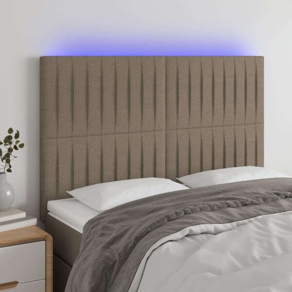 VidaXL LED Ágyfejtámla - Szövet - 144x5x118/128cm
